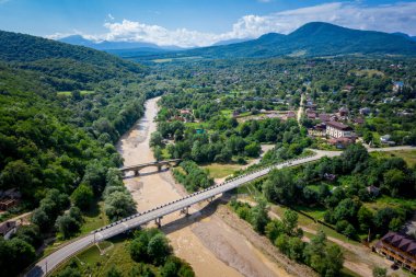 Rusya 'nın Adygea kentindeki Dakhovskaya köyünün havadan görüntüsü