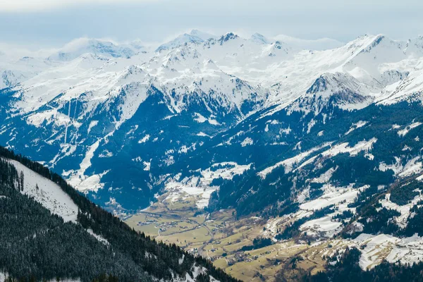 Χειμερινό Τοπίο Πανόραμα Της Περιοχής Χειμερινών Σπορ Bad Gastein Αυστριακές — Φωτογραφία Αρχείου