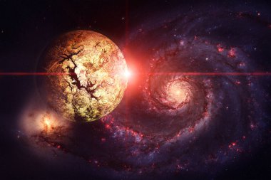 Uzay boşluğu. Bilim kurgu evreni. Bu görüntünün elementleri NASA tarafından desteklenmektedir
