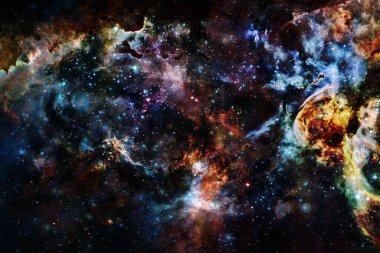 Dış uzay sanatı. Starfield. Harika bir nebula. Bu görüntünün elementleri NASA tarafından desteklenmektedir.