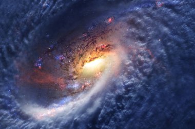 Derin uzayda bir yerde güzel bir galaksi. Kozmik duvar kağıdı. Bu görüntünün elementleri NASA tarafından desteklenmektedir