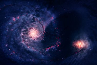 Derin uzayda bir yerde güzel bir galaksi. Kozmik duvar kağıdı. Bu görüntünün elementleri NASA tarafından desteklenmektedir