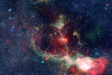 Dış uzayda yıldızları ve galaksileri olan sonsuz evren. Kozmos sanatı. Bu görüntünün elementleri NASA tarafından desteklenmektedir.