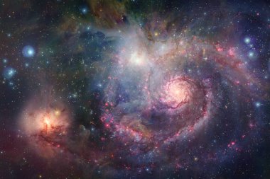 Yıldız kümesi. Starfield. Nebula. Bu görüntünün elementleri NASA tarafından desteklenmektedir.