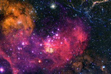Nebula, uzayın derinliklerinde bir yıldız kümesi. Bilim kurgu sanatı. Bu görüntünün elementleri NASA tarafından desteklenmektedir.