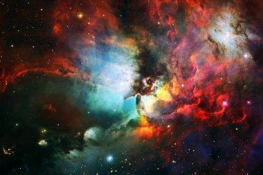 Dış uzay sanatı. Starfield. Harika bir nebula. Bu görüntünün elementleri NASA tarafından desteklenmektedir.