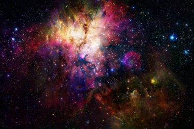 Nebula, uzayın derinliklerinde bir yıldız kümesi. Bilim kurgu sanatı. Bu görüntünün elementleri NASA tarafından desteklenmektedir.