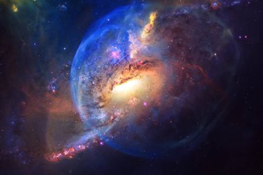 Derin uzay. Fevkalade bilim kurgu canlandırması. Bu görüntünün elementleri NASA tarafından desteklenmektedir.