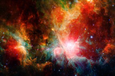 Derin uzayda bir yerde güzel bir galaksi. Kozmik duvar kağıdı. Bu görüntünün elementleri NASA tarafından desteklenmektedir