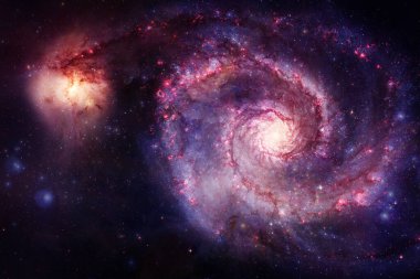 Derin uzayda bir yerde güzel bir galaksi. Kozmik duvar kağıdı. Bu görüntünün elementleri NASA tarafından desteklenmektedir