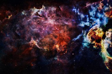 Nebula, uzayın derinliklerinde bir yıldız kümesi. Bilim kurgu sanatı. Bu görüntünün elementleri NASA tarafından desteklenmektedir.