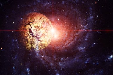 Dış uzay sanatı. Starfield. Harika bir nebula. Bu görüntünün elementleri NASA tarafından desteklenmektedir.