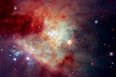 Uzayda bir nebula. Gaz ve toz bulutları. Bu görüntünün elementleri NASA tarafından desteklenmektedir.