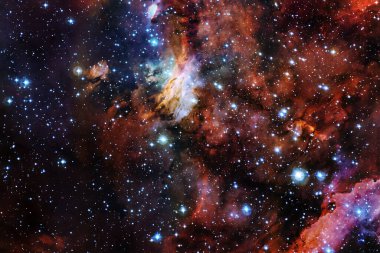 Derin uzay. Nebula. Fevkalade bilim kurgu canlandırması. Bu görüntünün elementleri NASA tarafından desteklenmektedir