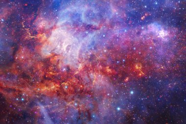Uzayda bir yerlerde muhteşem bir galaksi. Kozmik duvar kağıdı. Bu görüntünün elementleri NASA tarafından desteklenmektedir