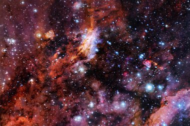 Uzayda bir nebula. Gaz ve toz bulutları. Bu görüntünün elementleri NASA tarafından desteklenmektedir.