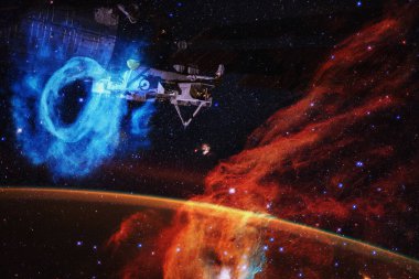 Derin uzay, bilim kurgu evreni. Bu görüntünün elementleri NASA tarafından desteklenmektedir.