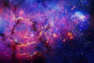 Derin uzay. Nebula. Fevkalade bilim kurgu canlandırması. Bu görüntünün elementleri NASA tarafından desteklenmektedir