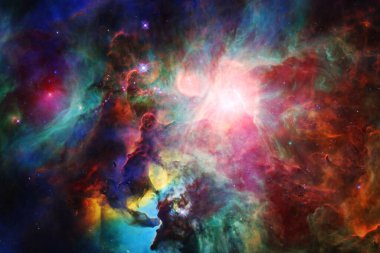 Uzayda bir nebula. Gaz ve toz bulutları. Bu görüntünün elementleri NASA tarafından desteklenmektedir.