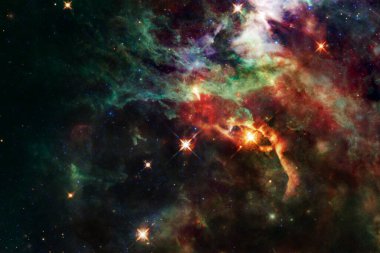 Yıldız kümesi. Starfield. Nebula. Bu görüntünün elementleri NASA tarafından desteklenmektedir.