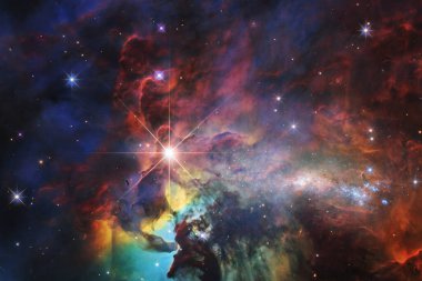 Dış uzay, kozmik manzara. Nebula. Bu görüntünün elementleri NASA tarafından desteklenmektedir.