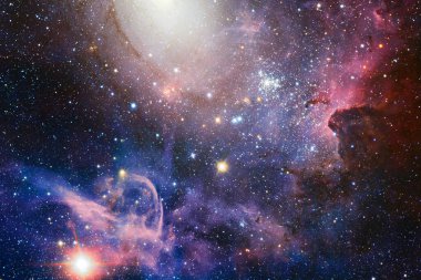 Dış uzayda yıldızları ve galaksileri olan sonsuz evren. Kozmos sanatı. Bu görüntünün elementleri NASA tarafından desteklenmektedir.