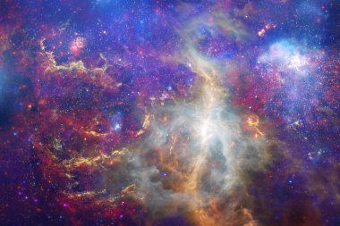 Derin uzayda bir yerde güzel bir galaksi. Kozmik duvar kağıdı. Bu görüntünün elementleri NASA tarafından desteklenmektedir