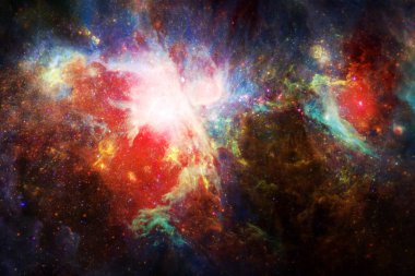 Derin uzay. Fevkalade bilim kurgu canlandırması. Bu görüntünün elementleri NASA tarafından desteklenmektedir.