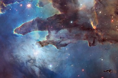 Yıldız kümesi. Starfield. Nebula. Bu görüntünün elementleri NASA tarafından desteklenmektedir.