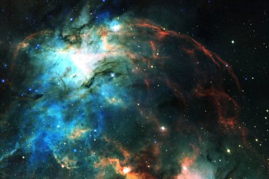 Nebula, uzayın derinliklerinde bir yıldız kümesi. Bilim kurgu sanatı. Bu görüntünün elementleri NASA tarafından desteklenmektedir.