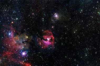 Dış uzay sanatı. Starfield. Harika bir nebula. Bu görüntünün elementleri NASA tarafından desteklenmektedir.