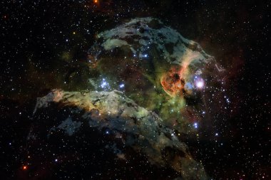 Dış uzayda yıldızları ve galaksileri olan sonsuz evren. Kozmos sanatı. Bu görüntünün elementleri NASA tarafından desteklenmektedir.
