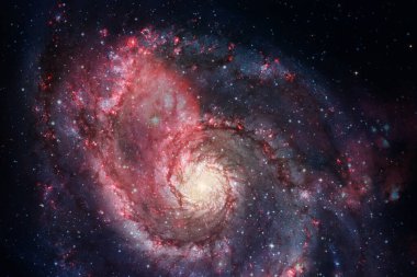 Derin uzayda bir yerde güzel bir galaksi. Kozmik duvar kağıdı. Bu görüntünün elementleri NASA tarafından desteklenmektedir