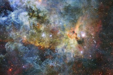 Nebula, uzayın derinliklerinde bir yıldız kümesi. Bilim kurgu sanatı. Bu görüntünün elementleri NASA tarafından desteklenmektedir.