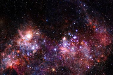 Derin uzay. Fevkalade bilim kurgu canlandırması. Bu görüntünün elementleri NASA tarafından desteklenmektedir.