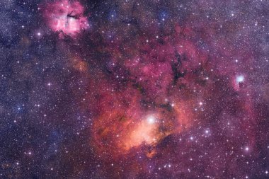 Dış uzay sanatı. Starfield. Harika bir nebula. Bu görüntünün elementleri NASA tarafından desteklenmektedir.