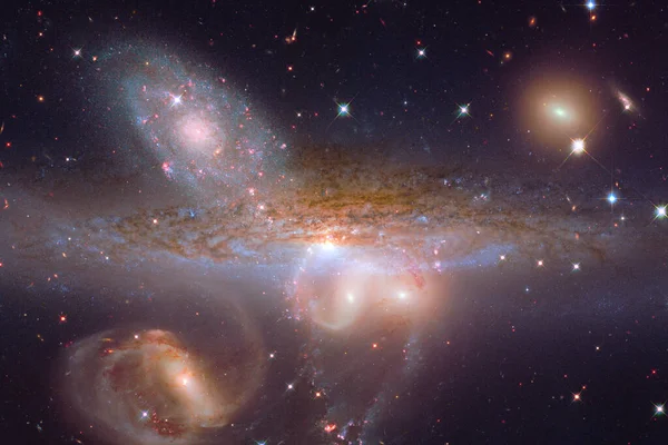 Universo Infinito Con Estrellas Galaxias Espacio Exterior Arte Del Cosmos — Foto de Stock