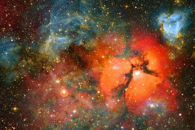 Derin uzayda bir yerde güzel bir galaksi. Kozmik duvar kağıdı. Bu görüntünün elementleri NASA tarafından desteklenmektedir