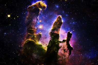 Dış uzay, kozmik manzara. Nebula. Bu görüntünün elementleri NASA tarafından desteklenmektedir.