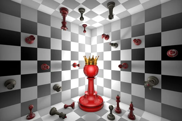 Chess Messiah (Red King) — Stock Photo, Image