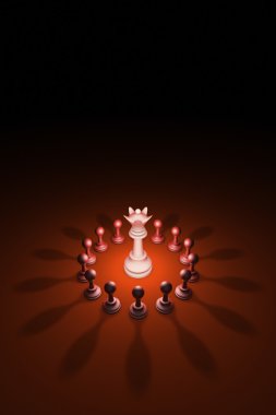 Blooming Queen (chess metaphor). 3D rendering illustration clipart