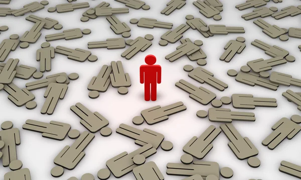 Epidemie (symbolische Figuren von Menschen). 3D-Darstellung — Stockfoto