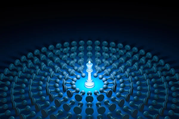 Великий авторитет (шахматная метафора). 3D-рендеринг — стоковое фото