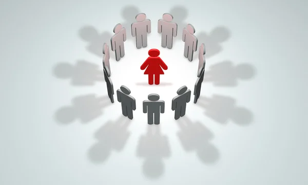 Frauen-Führungspersönlichkeiten (Symbolfiguren von Menschen). 3D-Illustration rende — Stockfoto