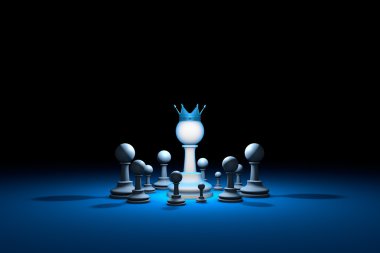 Great authority. Leader (chess metaphor). 3D render illustration clipart
