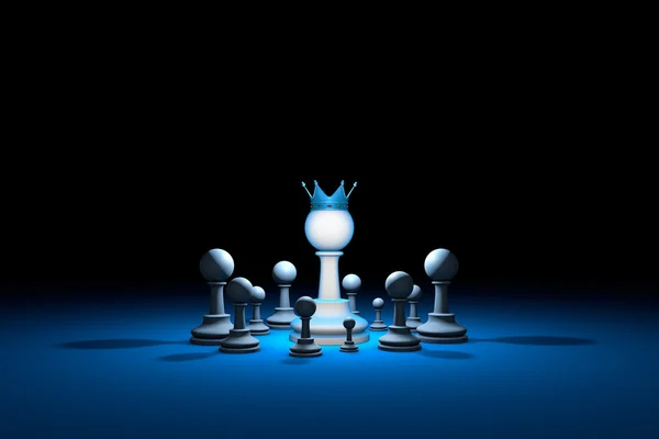 Great authority. Leader (chess metaphor). 3D render illustration — Stock Photo, Image