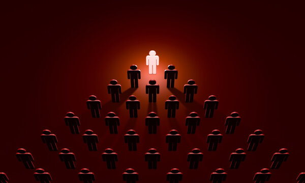 Boss (symbolic figures of people). 3D illustration rendering