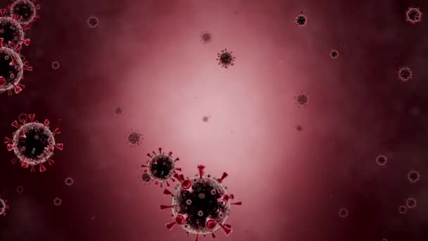 Coronavirus Támadás Influenza Vírusok Környéken Sars Cov Covid Wuhan Coronavirus — Stock videók