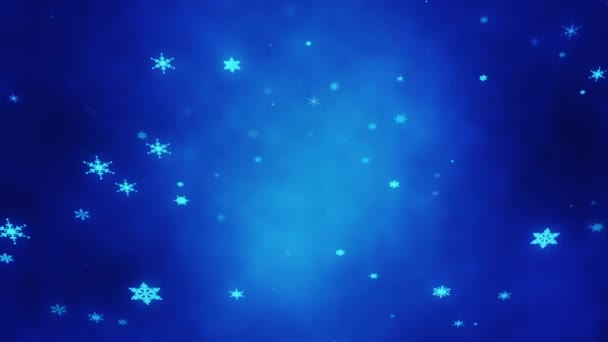 Karácsonyi Csillogó Hópelyhek Ünnepi Karácsonyi Háttér Művészeti Intro Bevezető Sablon — Stock videók