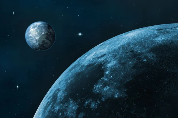 Луна и Земля — стоковое фото